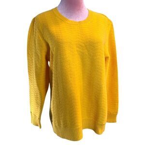 NWT GANT Rugger The Zig Zag Sweater Mango Yellow Cotton Blend Spring XL L